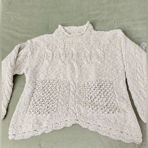 Vintage Tivoli sweater hand Knit Aran-style cable knit pattern. D-04